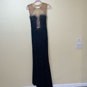 Womens Jovani Cocktail Dress Black Open Back